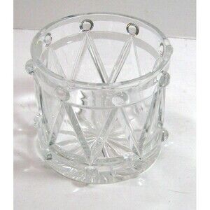 24% Bohemian Lead Crystal Teleflora Drummer Boy Glass Planter/Candy Dish 5 x 6"